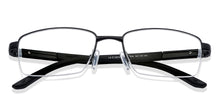 Load image into Gallery viewer, Black Rectangle Half Rim Wide Unisex Eyeglasses by Lenskart Air-146854