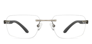 Grey Rectangle Rimless Unisex Eyeglasses by Lenskart Air-146856