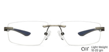 Load image into Gallery viewer, Grey Rectangle Rimless Narrow Unisex Eyeglasses by Lenskart Air-146857