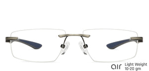 Grey Rectangle Rimless Narrow Unisex Eyeglasses by Lenskart Air-146857