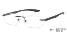 Load image into Gallery viewer, Grey Rectangle Rimless Narrow Unisex Eyeglasses by Lenskart Air-146857