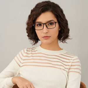 Black Rectangle Full Rim Unisex Eyeglasses by Lenskart Air-145727