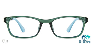Green Rectangle Full Rim  Kid Eyeglasses by Vincent Chase Kids-137383