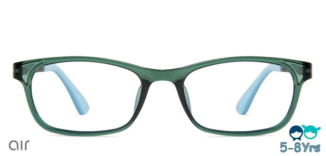 Green Rectangle Full Rim  Kid Eyeglasses by Vincent Chase Kids-137383