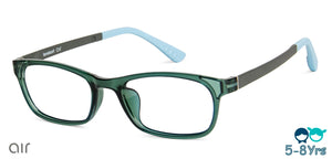 Green Rectangle Full Rim  Kid Eyeglasses by Vincent Chase Kids-137383