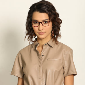 Red Rectangle Full Rim Unisex Eyeglasses by Lenskart Air Computer Glasses-147899