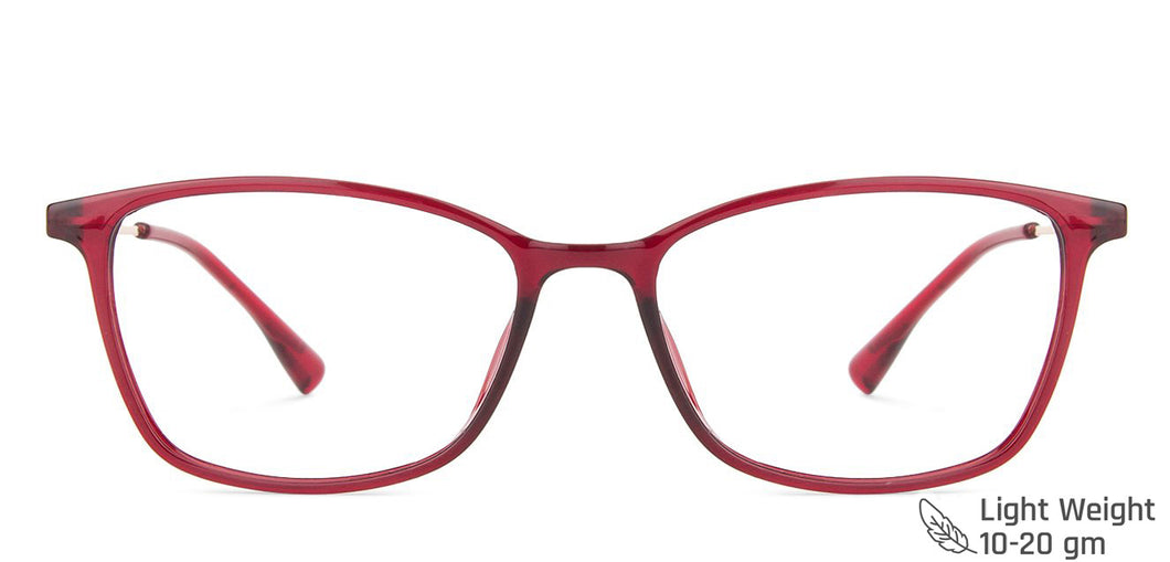 Red Rectangle Full Rim Unisex Eyeglasses by Lenskart Air LA-137967