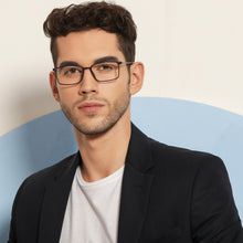 Load image into Gallery viewer, Grey Rectangle Full Rim Unisex Eyeglasses by Lenskart Air LA-137968