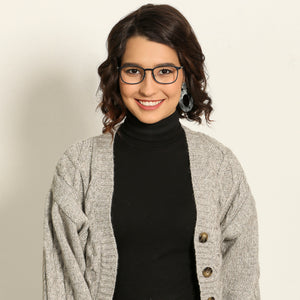 Grey Rectangle Full Rim Unisex Eyeglasses by Lenskart Air LA-138033