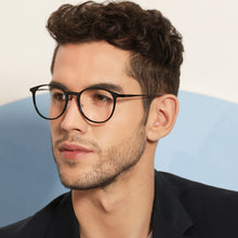 Load image into Gallery viewer, Black Round Full Rim Unisex Eyeglasses by Lenskart Air LA-138035