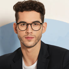 Load image into Gallery viewer, Black Round Full Rim Unisex Eyeglasses by Lenskart Air LA-138035