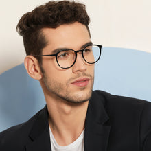 Load image into Gallery viewer, Black Round Full Rim Unisex Eyeglasses by Lenskart Air LA-138035