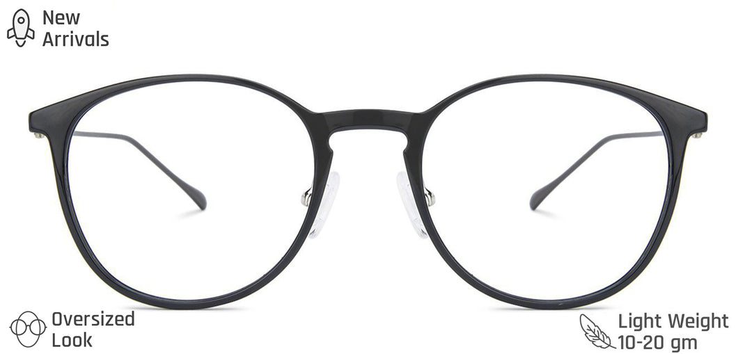 Black Round Full Rim Unisex Eyeglasses by Lenskart Air LA-138035