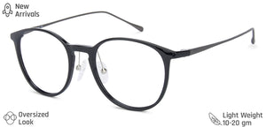 Black Round Full Rim Unisex Eyeglasses by Lenskart Air LA-138035