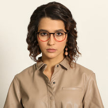 Load image into Gallery viewer, Red Round Full Rim Unisex Eyeglasses by Lenskart Air Computer Glasses-146749