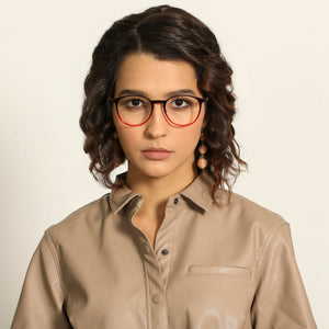 Red Round Full Rim Unisex Eyeglasses by Lenskart Air Computer Glasses-146749