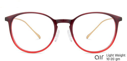 Red Round Full Rim Extra Wide Unisex Eyeglasses by Lenskart Air-138036