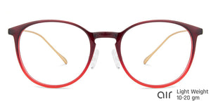 Red Round Full Rim Extra Wide Unisex Eyeglasses by Lenskart Air-138036