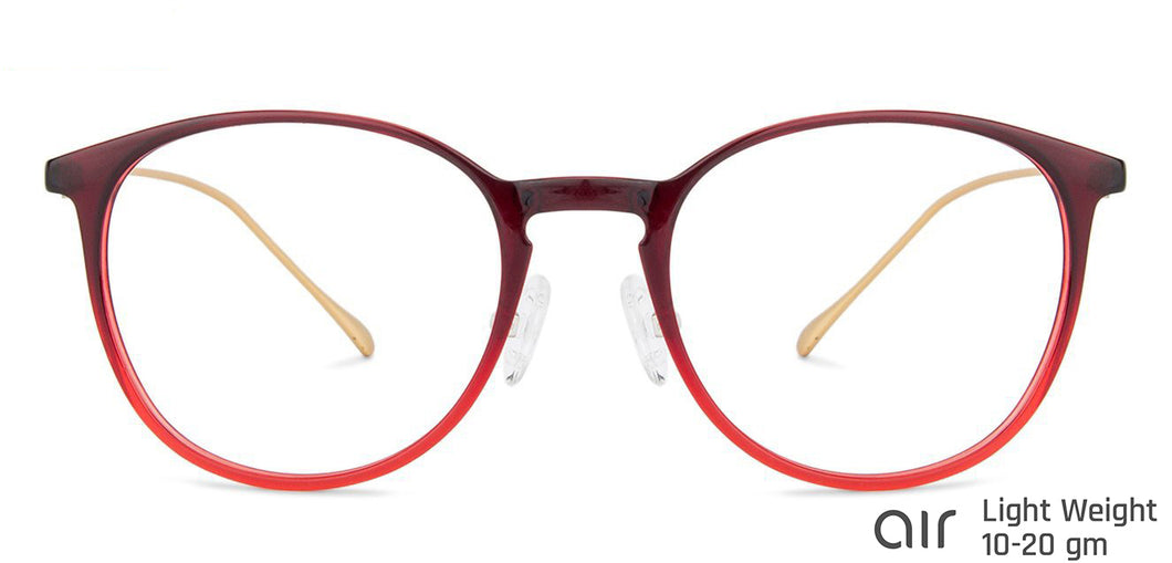 Red Round Full Rim Extra Wide Unisex Eyeglasses by Lenskart Air-138036