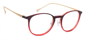 Red Round Full Rim Unisex Eyeglasses by Lenskart Air Computer Glasses-146749