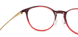 Red Round Full Rim Unisex Eyeglasses by Lenskart Air Computer Glasses-146749