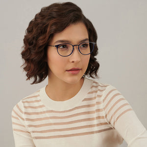 Blue Round Full Rim Medium Unisex Eyeglasses by Lenskart Air-138038