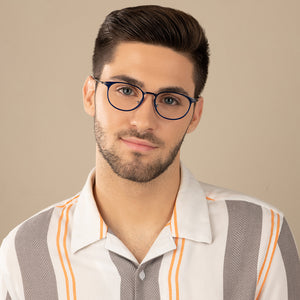 Blue Round Full Rim Medium Unisex Eyeglasses by Lenskart Air-138038