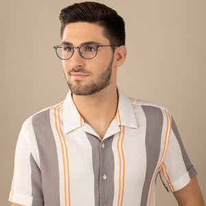 Blue Round Full Rim Medium Unisex Eyeglasses by Lenskart Air-138038
