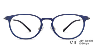 Blue Round Full Rim Medium Unisex Eyeglasses by Lenskart Air-138038
