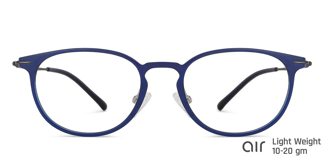 Blue Round Full Rim Medium Unisex Eyeglasses by Lenskart Air-138038