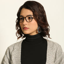 Load image into Gallery viewer, Black Round Full Rim Unisex Eyeglasses by Lenskart Air LA-138040