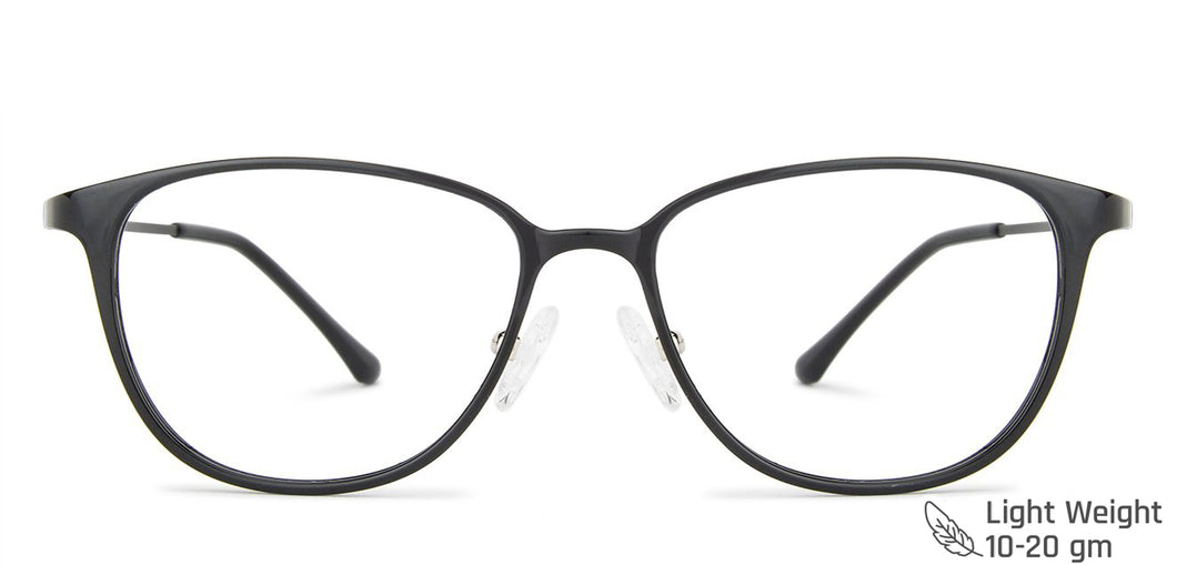 Black Rectangle Full Rim Wide Unisex Eyeglasses by Lenskart Air-138043