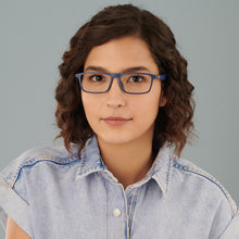 Load image into Gallery viewer, Blue Rectangle Full Rim Extra Wide Unisex Eyeglasses by Lenskart Air-138048