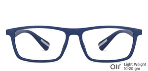 Blue Rectangle Full Rim Extra Wide Unisex Eyeglasses by Lenskart Air-138048