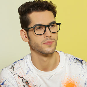 Black Rectangle Full Rim Unisex Eyeglasses by Lenskart Air Computer Glasses-146748