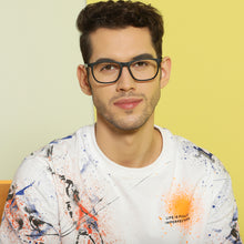 Load image into Gallery viewer, Black Rectangle Full Rim Unisex Eyeglasses by Lenskart Air LA-138049