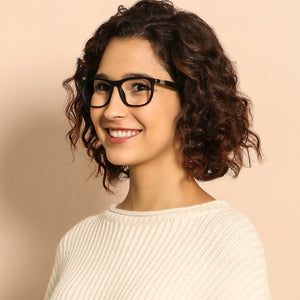 Black Rectangle Full Rim Unisex Eyeglasses by Lenskart Air LA-138049