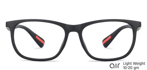 Black Rectangle Full Rim Unisex Eyeglasses by Lenskart Air LA-138049