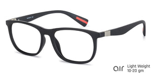 Black Rectangle Full Rim Unisex Eyeglasses by Lenskart Air LA-138049