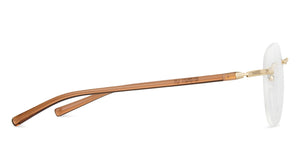 Gold Aviator Rimless Unisex Eyeglasses by Lenskart Air Online-137962