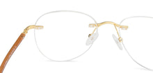 Load image into Gallery viewer, Gold Aviator Rimless Unisex Eyeglasses by Lenskart Air Online-137962