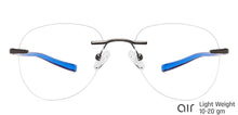 Load image into Gallery viewer, Grey Aviator Rimless Unisex Eyeglasses by Lenskart Air Computer Glasses-147902