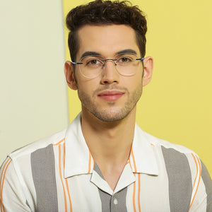 Grey Aviator Rimless Unisex Eyeglasses by Lenskart Air Computer Glasses-147902