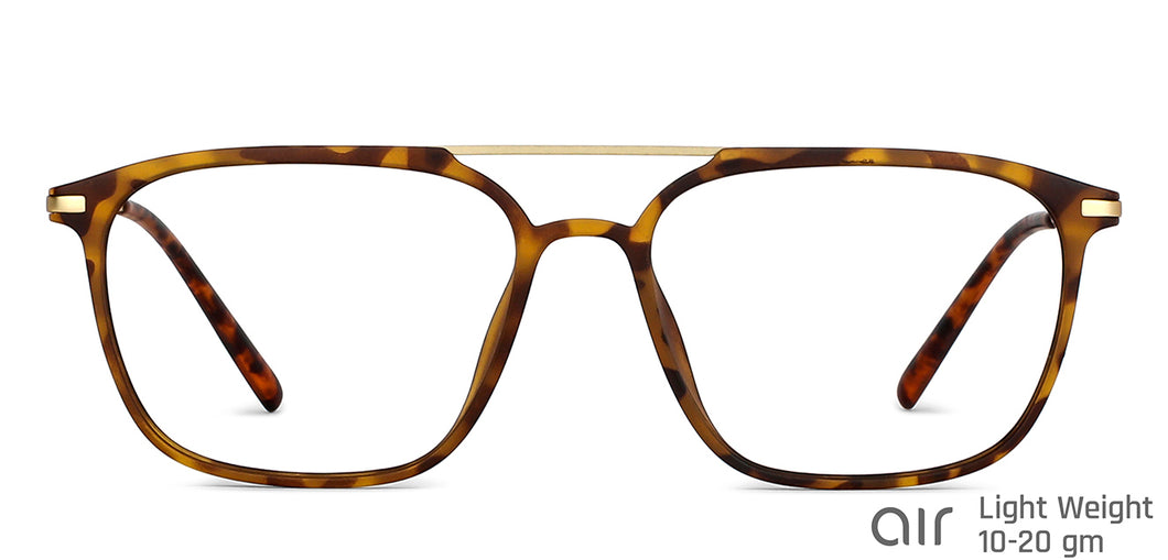 Tortoise Square Full Rim Medium Unisex Eyeglasses by Lenskart Air-145731