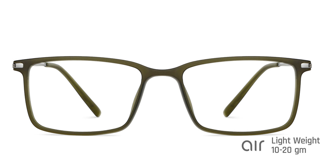 Green Rectangle Full Rim Unisex Eyeglasses by Lenskart Air LA-145732
