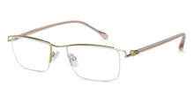Load image into Gallery viewer, Gold Rectangle Half Rim Unisex Eyeglasses by Lenskart Air Computer Glasses-146747