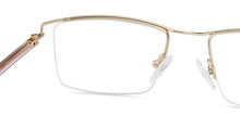 Load image into Gallery viewer, Gold Rectangle Half Rim Unisex Eyeglasses by Lenskart Air Computer Glasses-146747