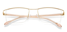 Load image into Gallery viewer, Gold Rectangle Half Rim Unisex Eyeglasses by Lenskart Air Computer Glasses-146747