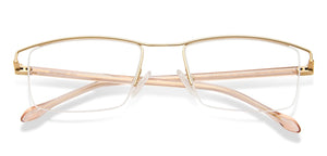 Gold Rectangle Half Rim Unisex Eyeglasses by Lenskart Air Computer Glasses-146747