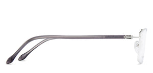 Silver Rectangle Half Rim Wide Unisex Eyeglasses by Lenskart Air Online-138372